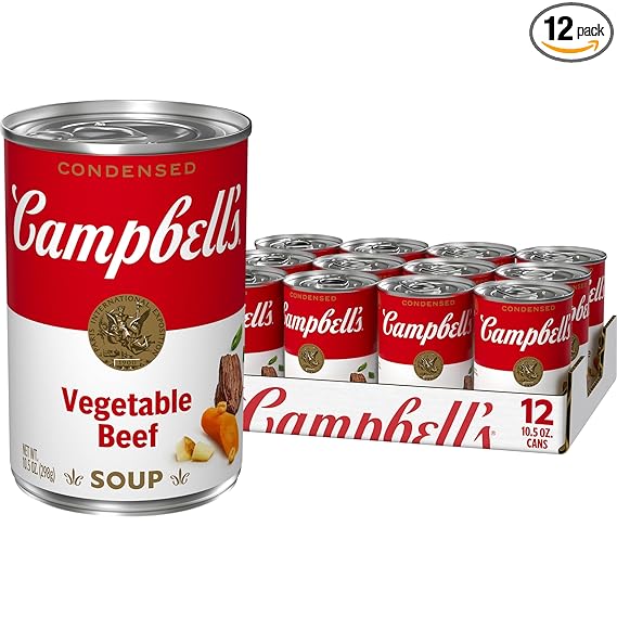 Campbell's Enchanting Vegetable Beef Soup, 10.5 Ounce Can (Pack of 12)