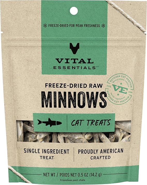 Vital Essentials Freeze-Dried Raw Cat Treats, Minnows, 0.5 oz